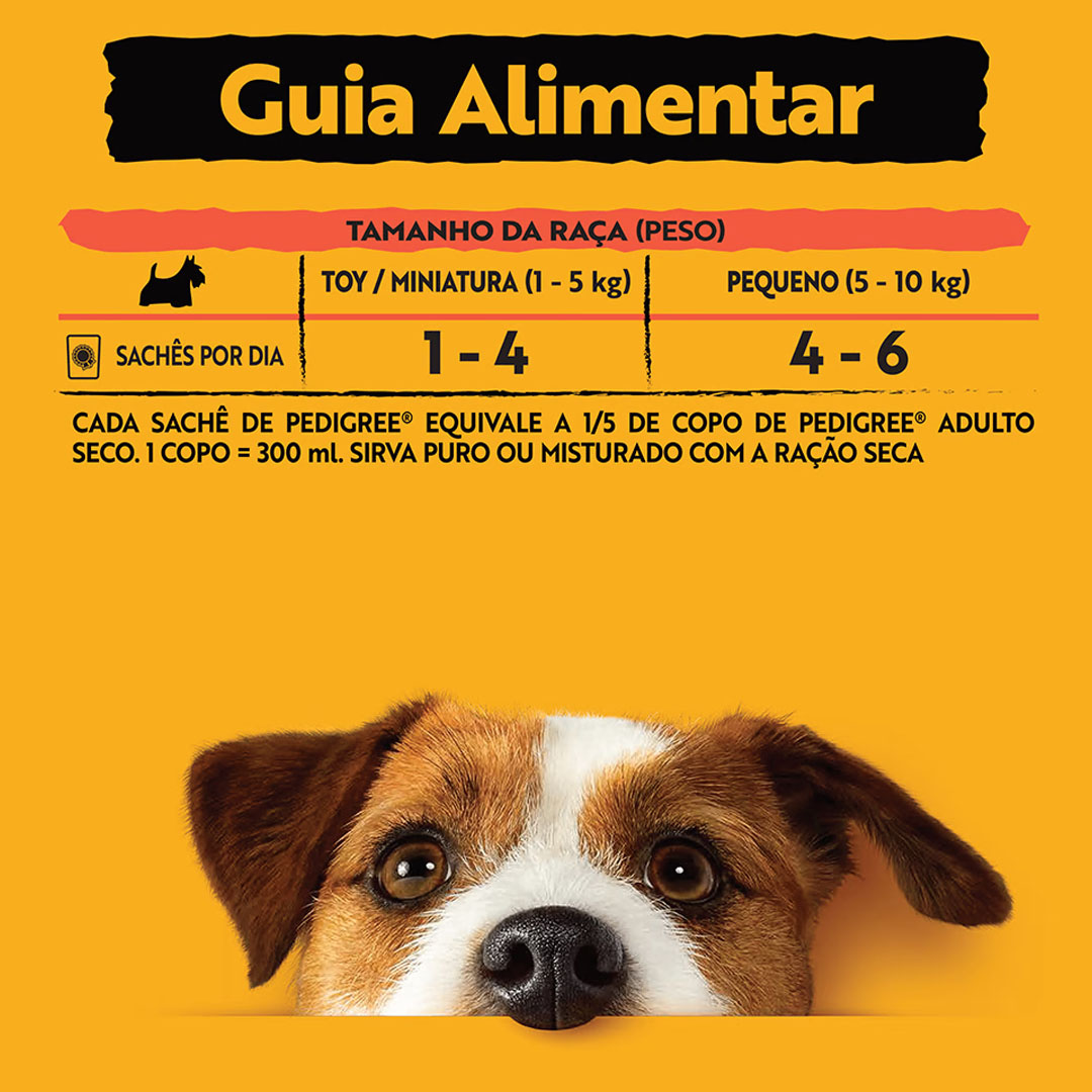 Ração Úmida Pedigree para Cães Adultos de Raças Pequenas Sabor Frango ao Molho 100g