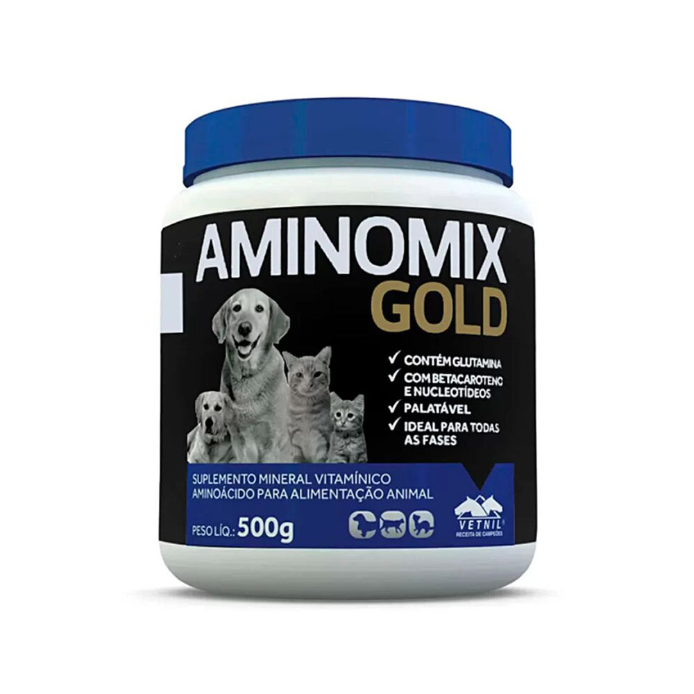 Aminomix Gold 500g para Cães e Gatos Vetnil