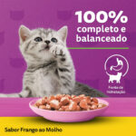 Ração Úmida Whiskas para Gatos Filhotes Sabor Frango ao Molho 85g