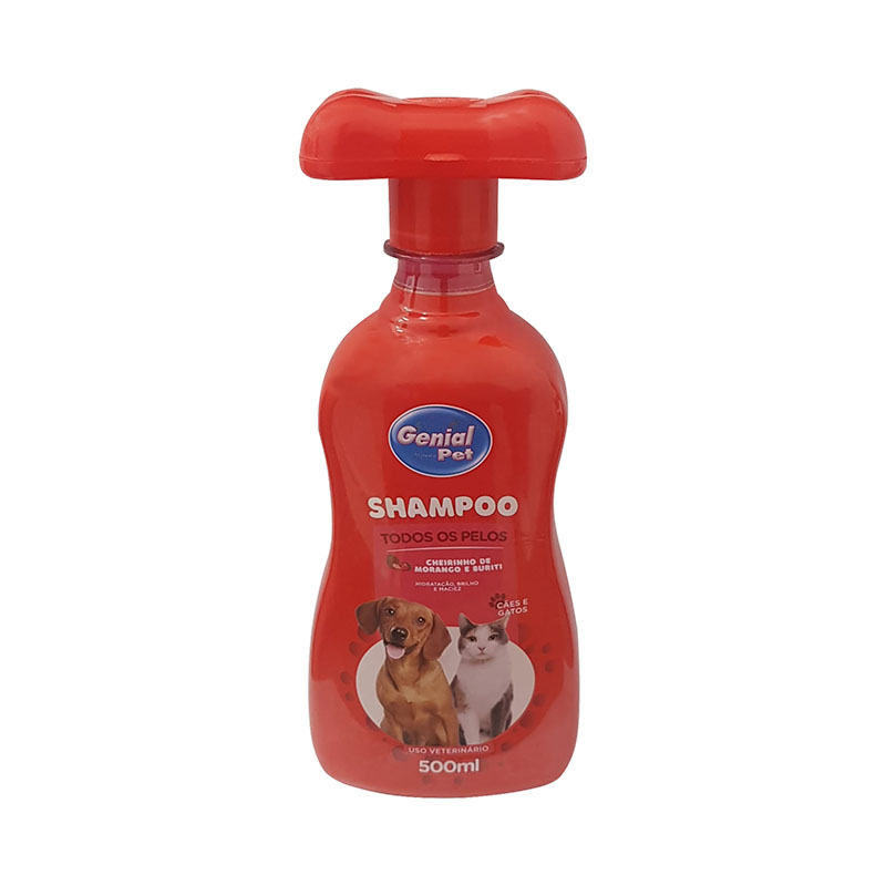 Shampoo Genial Pet Morango e Buriti para Cães e Gatos 500ml