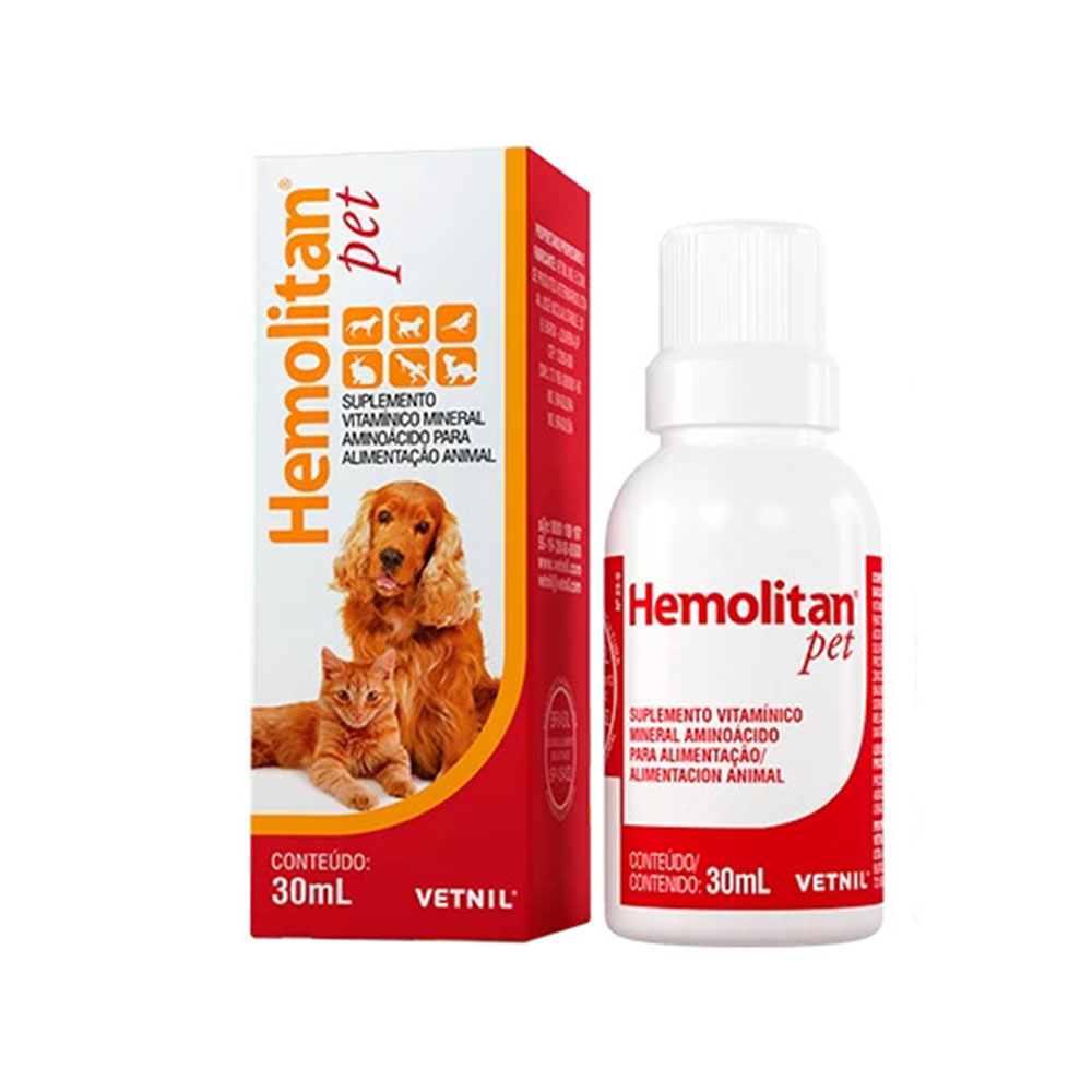 Hemolitan Pet 30ml para Cães e Gatos Vetnil