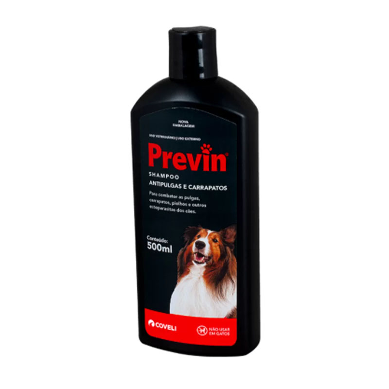 Shampoo Previn Antipulgas e Carrapatos para Cães 500ml Coveli