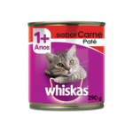 Ração Whiskas Lata para Gatos Adultos Sabor Carne 290g