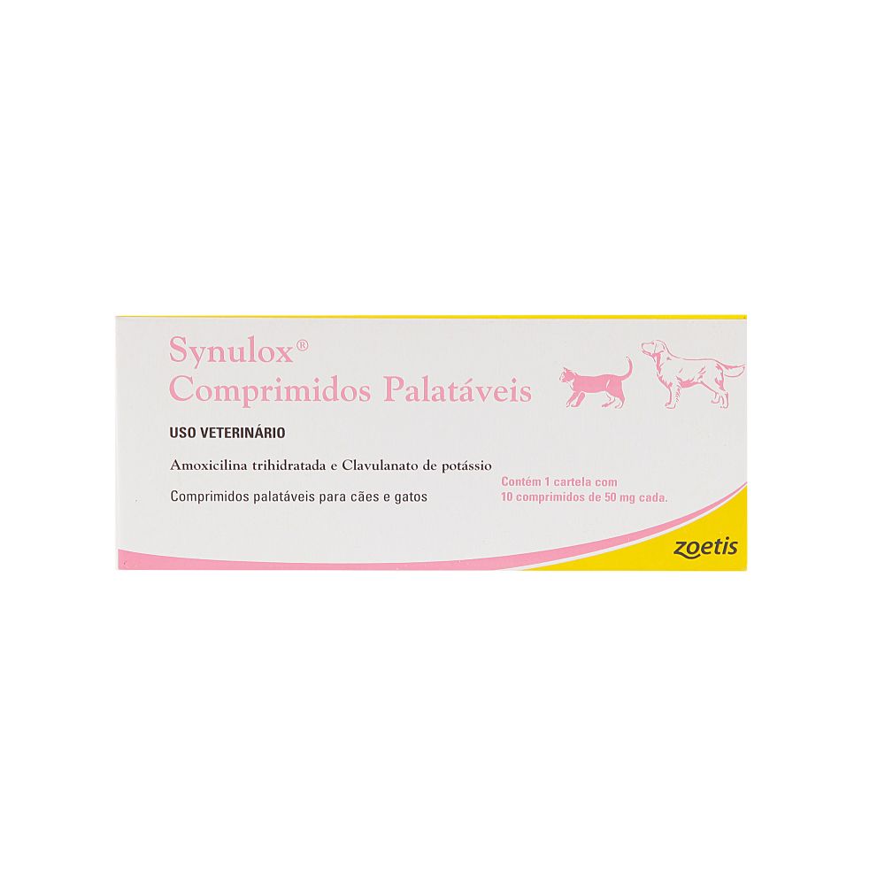 Synulox 50mg para Cães e Gatos 10 Comprimidos Zoetis