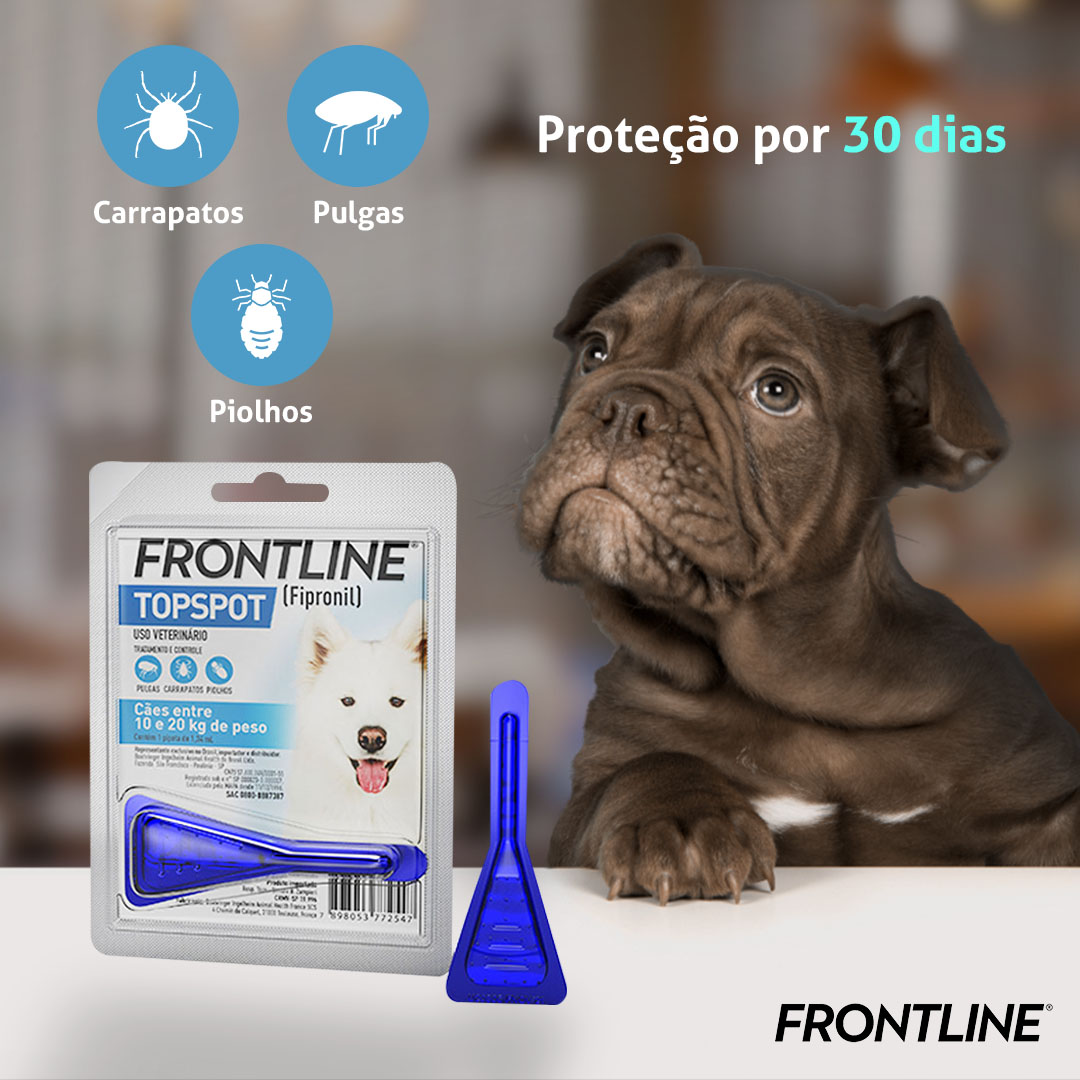 Antipulgas e Carrapatos Frontline Topspot para Cães de 10 à 20Kg 1,34ml Boehringer Ingelheim