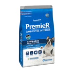 Ração Premier Ambientes Internos para Cães Adultos de Raças Pequenas Castrados Sabor Frango e Salmão 12Kg