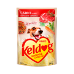 Ração Úmida Keldog para Cães Adultos Sabor Carne com Ervilha e Cenoura ao Molho 100g Kelco