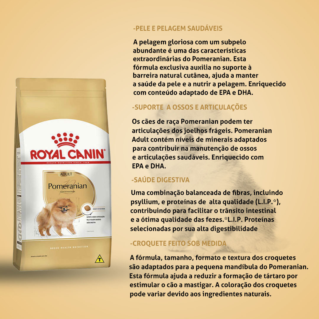 Ração Royal Canin Pomeranian para Cães Adultos 7,5kg