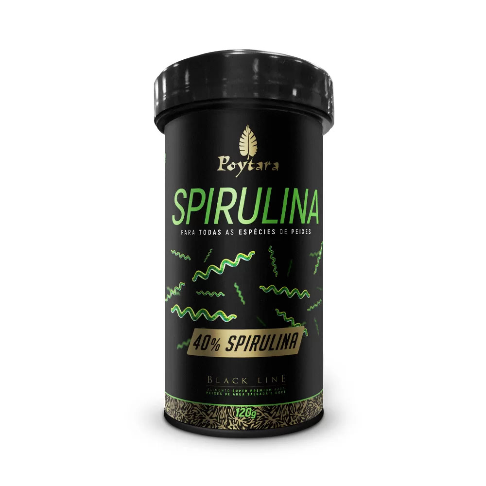 Ração Spirulina Black Line Pellets M para Peixes 120g