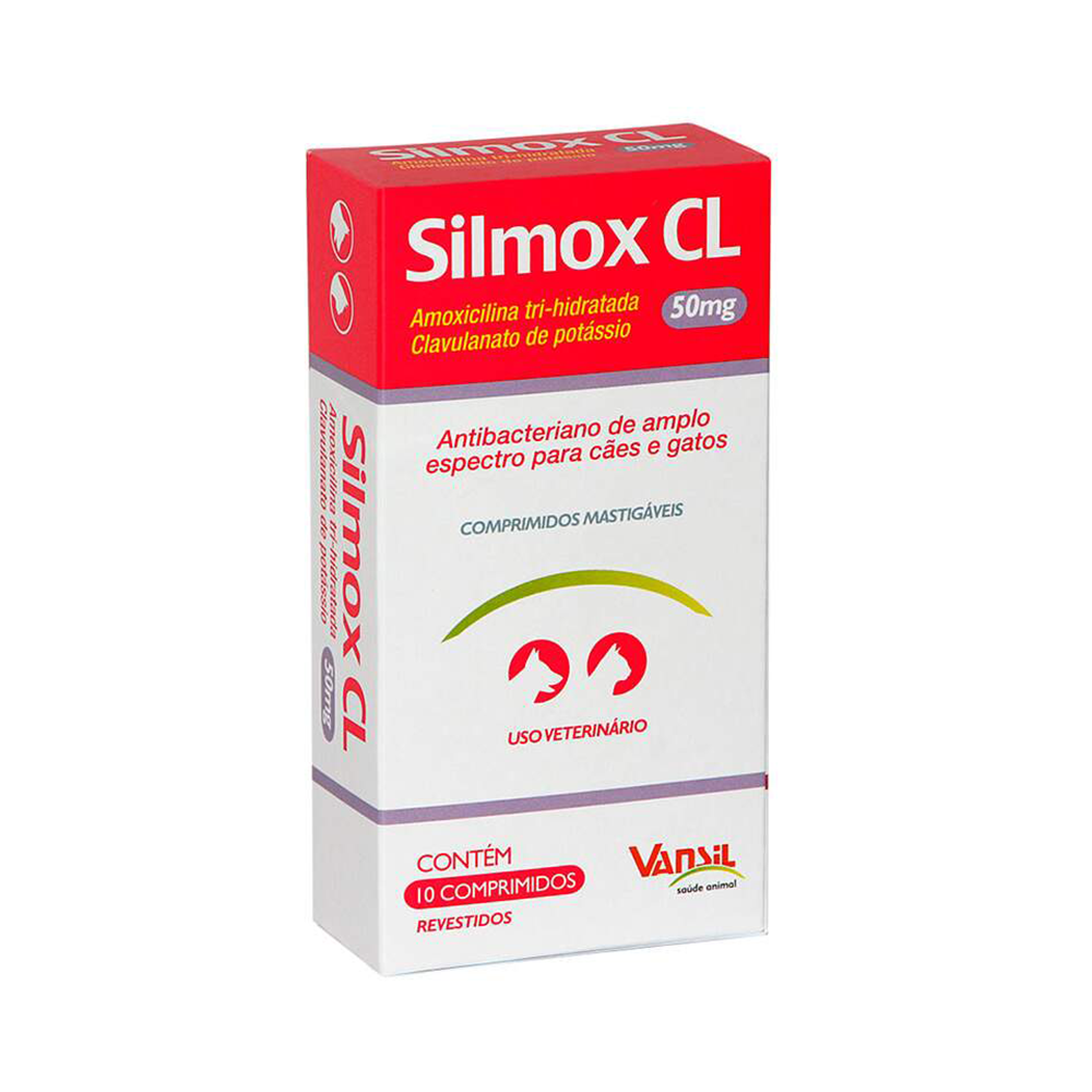 Silmox CL 50mg para Cães e Gatos 10 Comprimidos Vansil