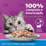 Ração Úmida Whiskas para Gatos Adultos Castrados Sabor Peixe 85g