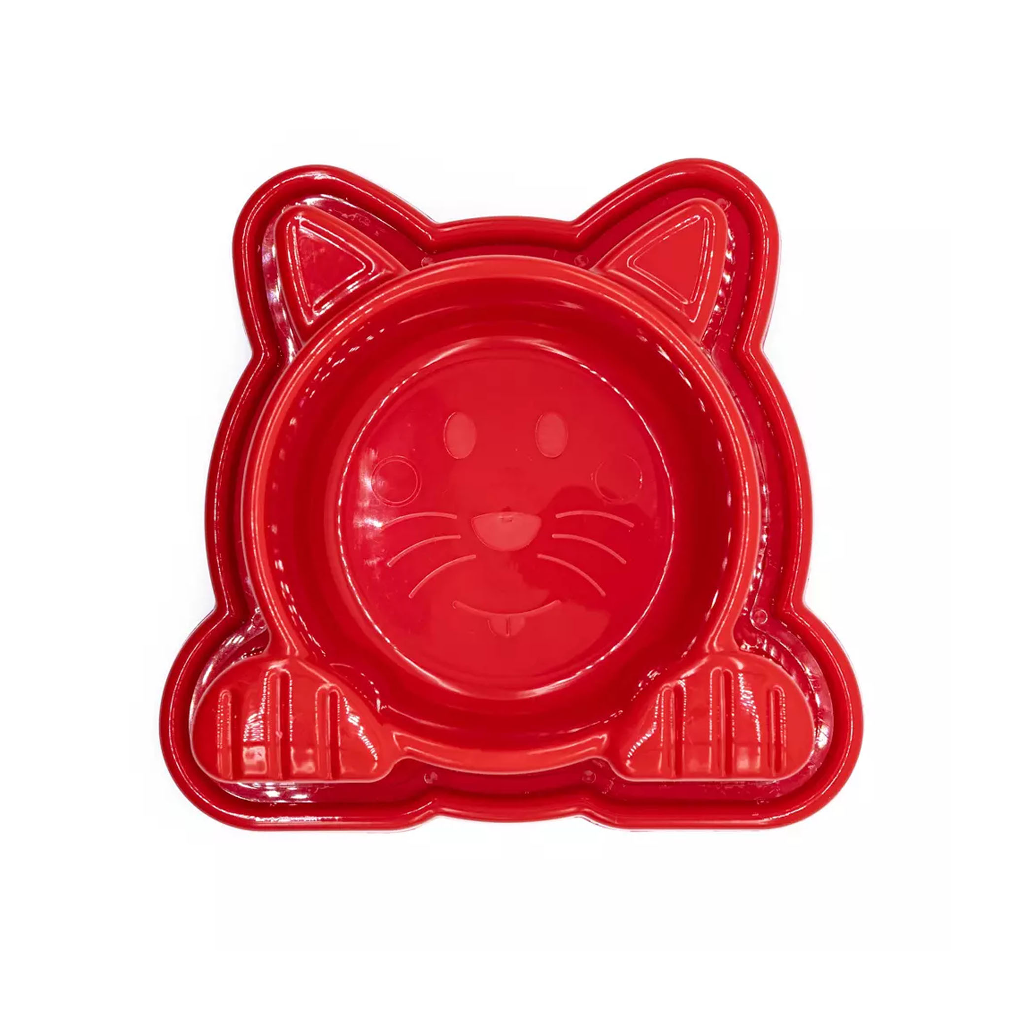 Comedouro Anti-Formiga Cat Face Vermelho Pet Injet