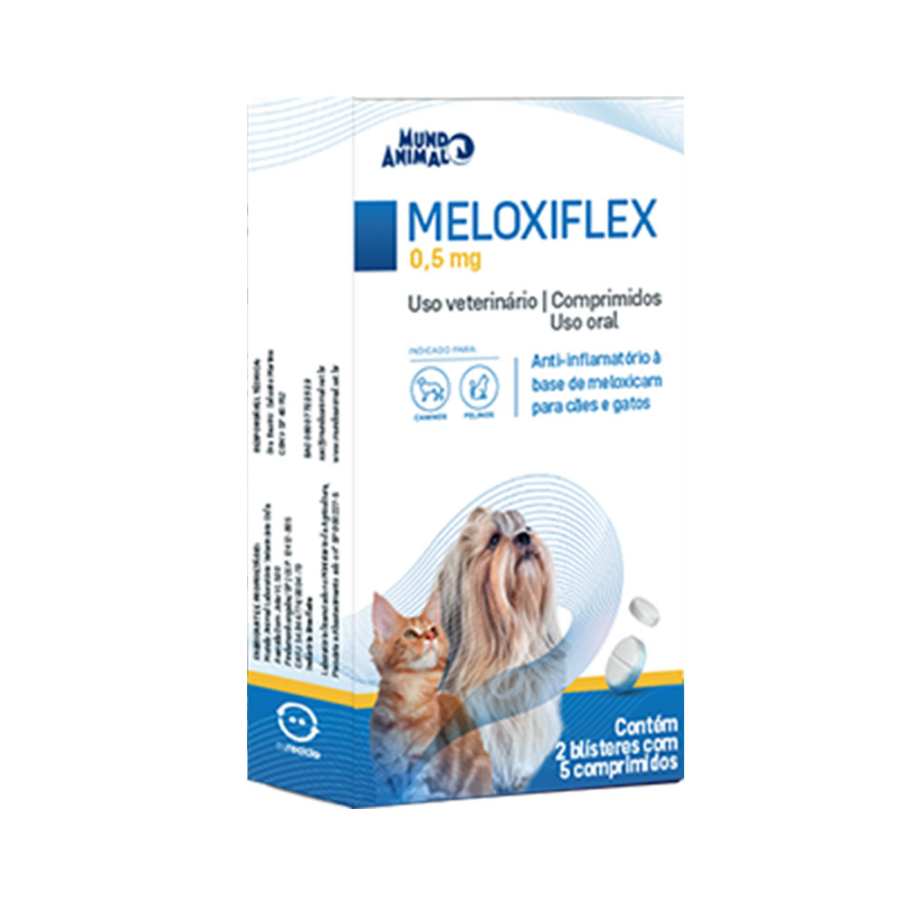 Meloxiflex 0,5mg para Cães e Gatos 10 Comprimidos Mundo Animal