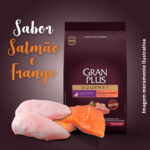 Ração GranPlus Gourmet para Gatos Filhotes Sabor Salmão e Frango 3Kg