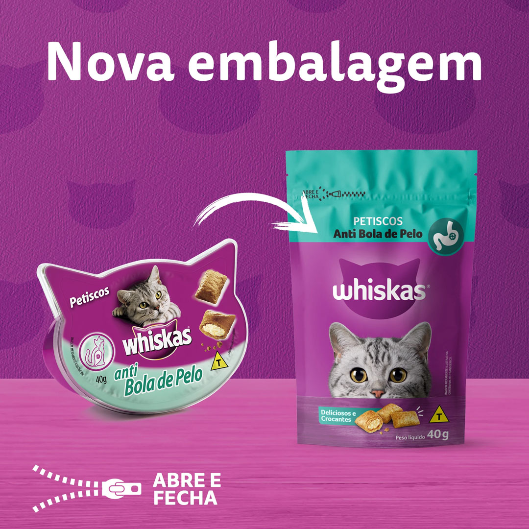 Petisco Whiskas para Gatos Anti Bola de Pelo 40g