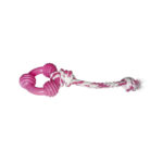 Brinquedo Anel com Corda Rosa N°01 para Cães Furacão Pet