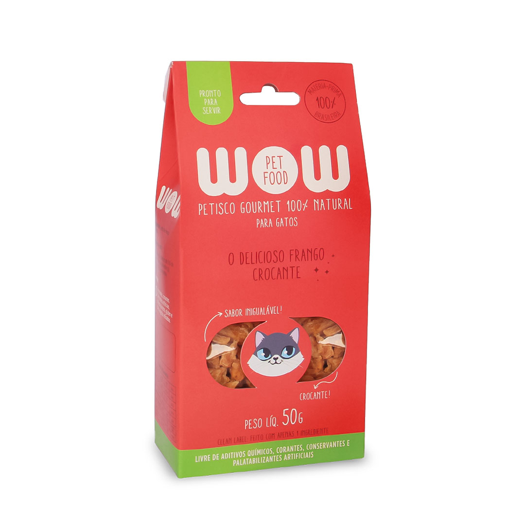 Petisco Natural Wow Pet Food para Gatos Sabor Frango 50g