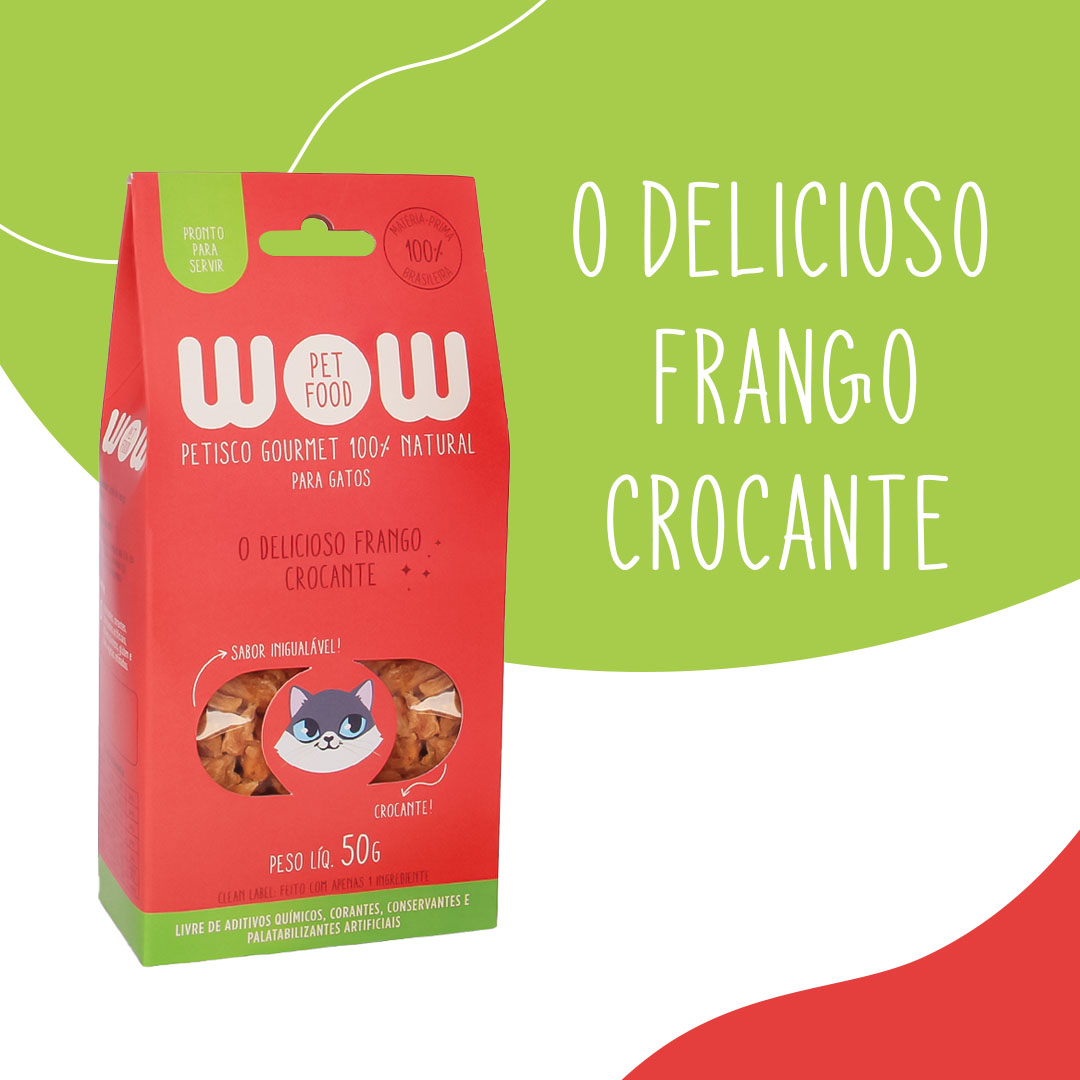 Petisco Natural Wow Pet Food para Gatos Sabor Frango 50g