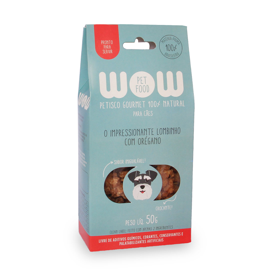 Petisco Natural Wow Pet Food para Cães Sabor Lombinho com Orégano 50g