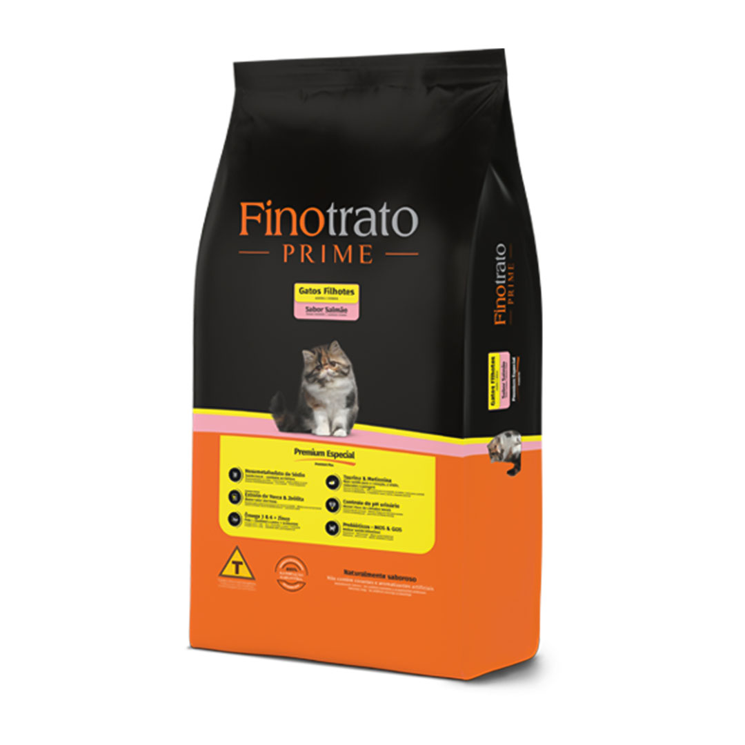 Ração Finotrato Prime para Gatos Filhotes 3Kg Sabor Salmão