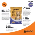 Areia Sanitária Cristais de Sílica para Gatos Jambo Pet 1,8Kg