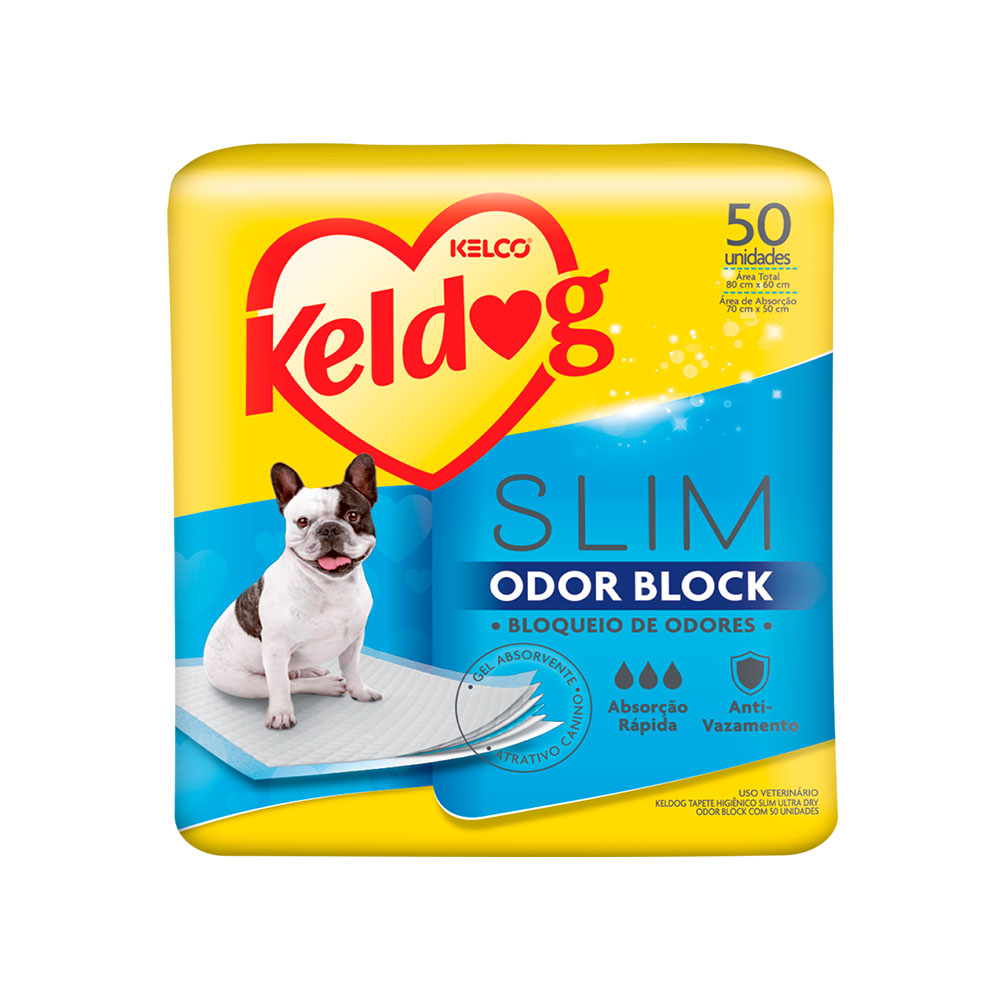 Tapete Higiênico Keldog Slim Odor Block para Cães 50 Unidades