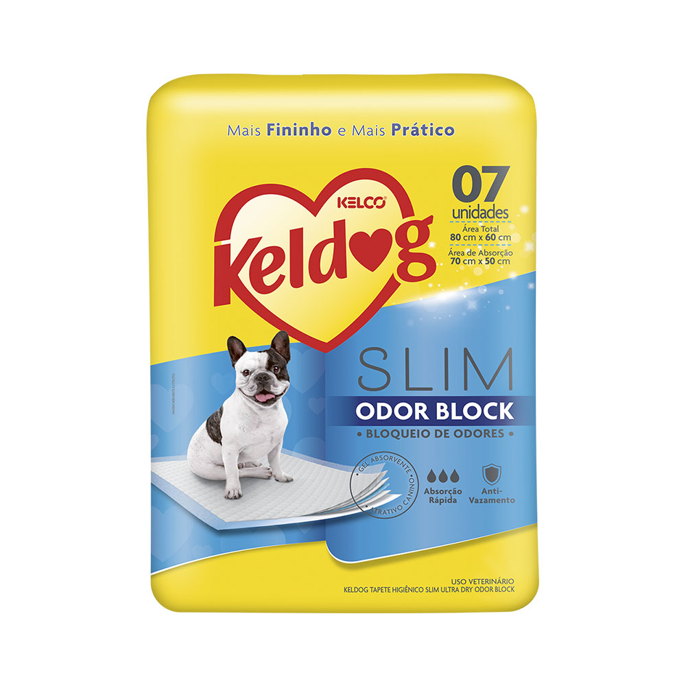 Tapete Higiênico Keldog Slim Odor Block para Cães 7 Unidades