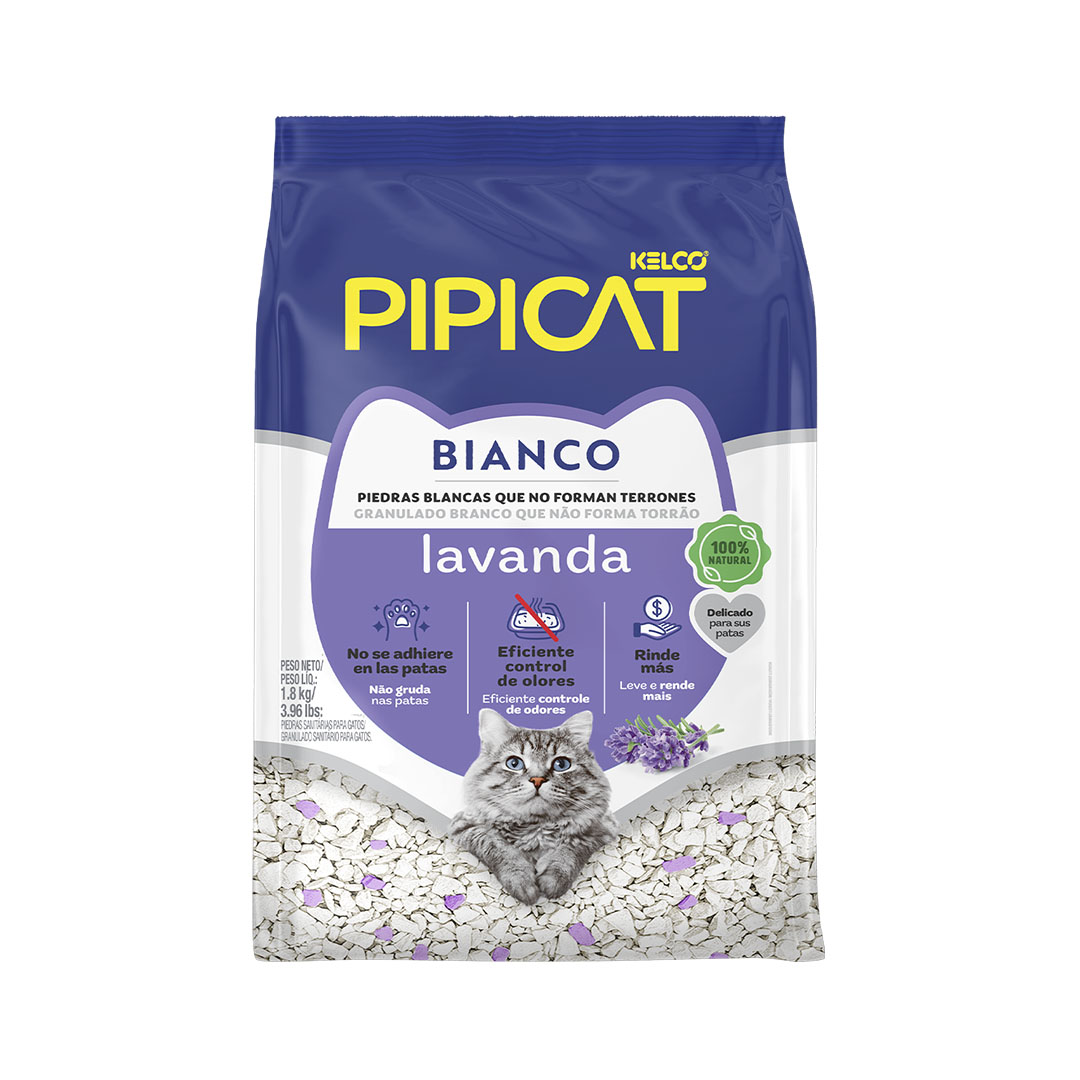 Granulado Sanitário Pipicat Bianco Lavanda para Gatos 1,8Kg