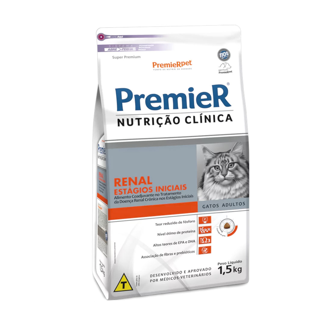 Ração Premier Nutrição Clínica Renal Estágios Iniciais para Gatos 1,5Kg