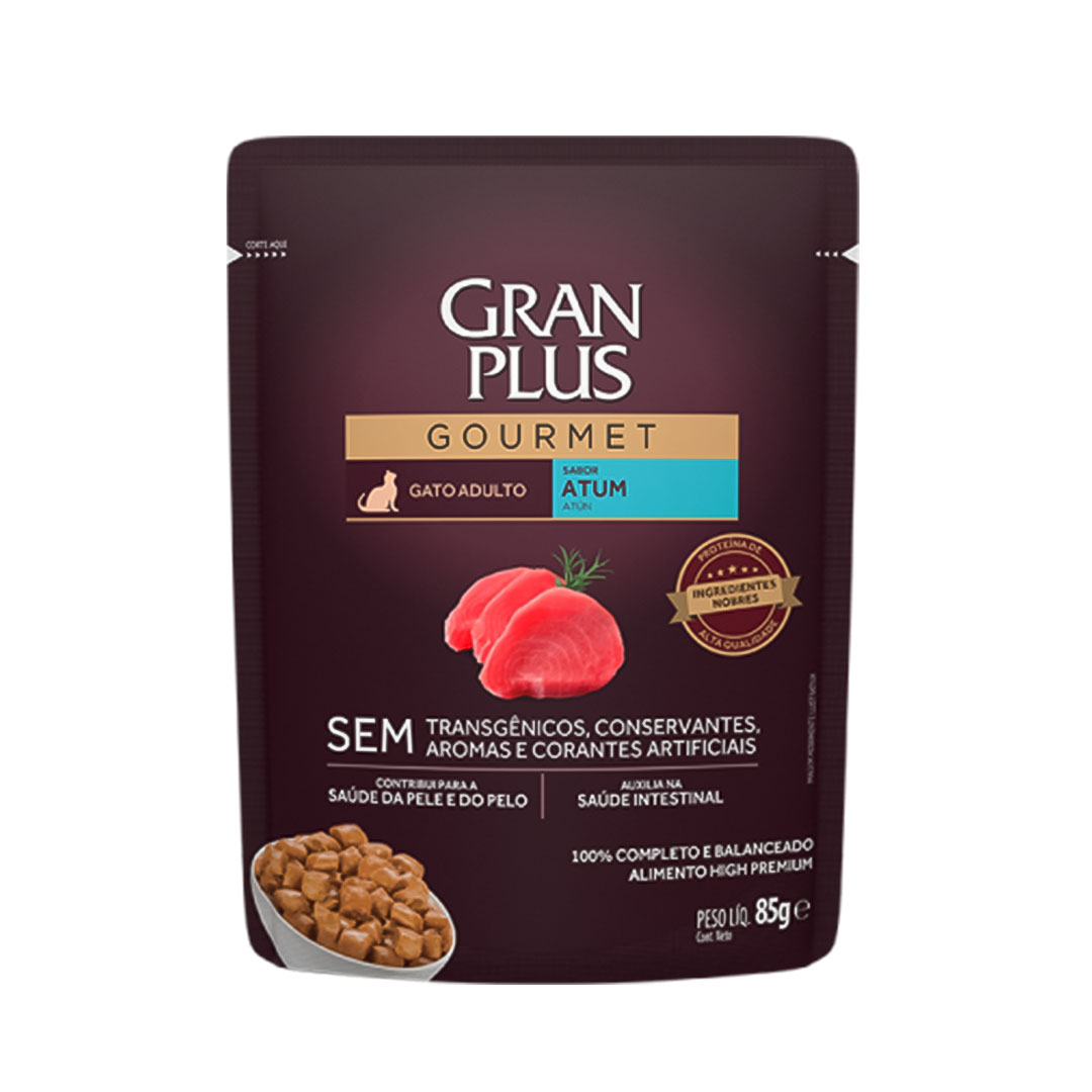 Ração Úmida GranPlus Gourmet para Gatos Adultos Sabor Atum 85g