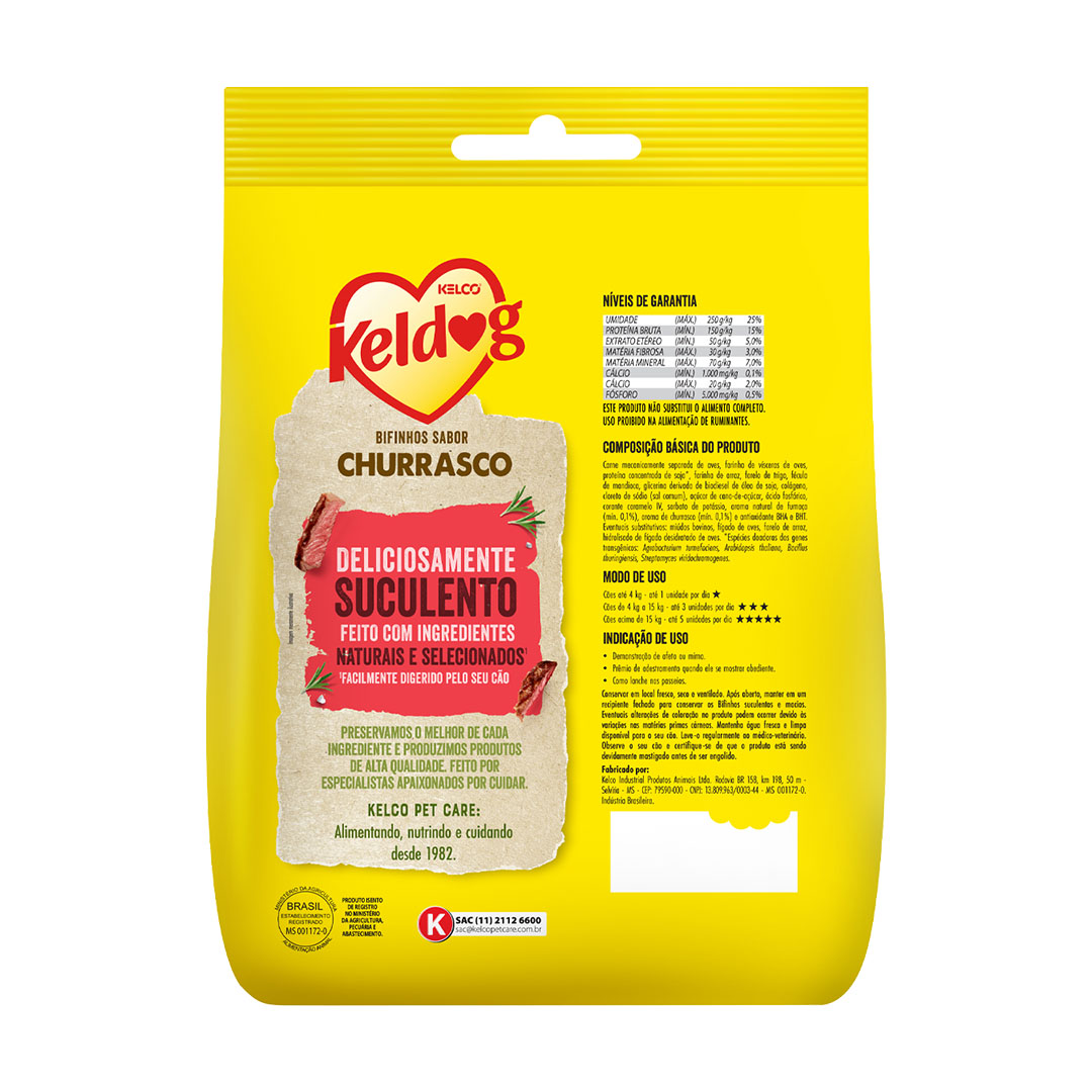 Petisco Keldog Bifinho Criadores para Cães Sabor Churrasco 500g