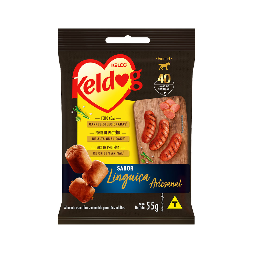 Petisco Keldog Mini Linguiça Artesanal para Cães 55g