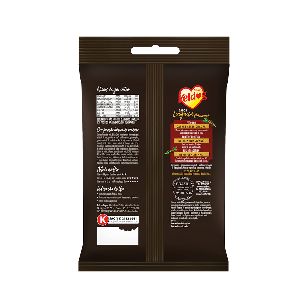 Petisco Keldog Mini Linguiça Artesanal para Cães 55g