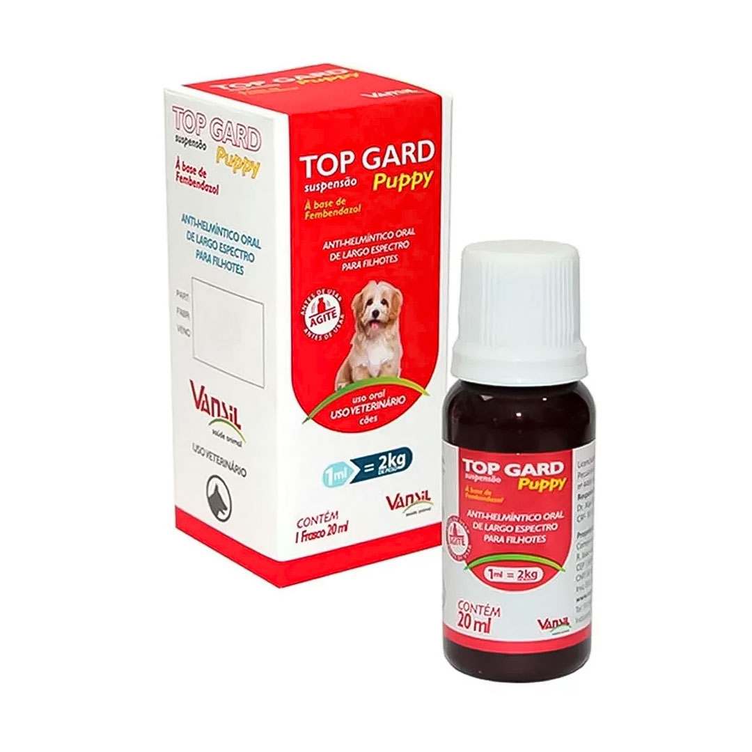 Vermífugo Top Gard Suspensão Puppy para Cães 20ml Vansil